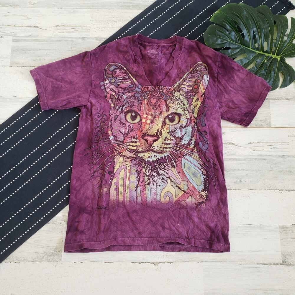 The Mountain| Tie Dye Cat Short Sleeve T-Shirt Size Small